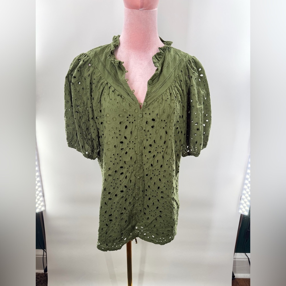 NWOT Pretty Garden Eyelet Blouse - Picture 5 of 11
